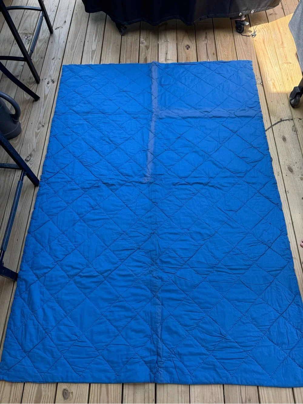 Blue and White Star Patchwork Quilt
